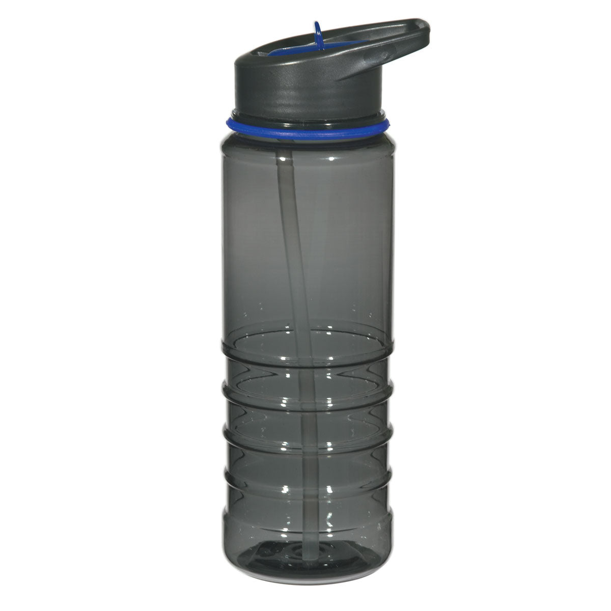 24 oz Gripper Bottle with Straw - Charcoal With Blue