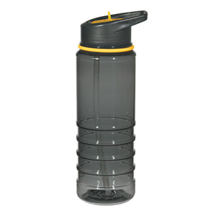 24 oz Gripper Bottle with Straw - Charcoal With Yellow