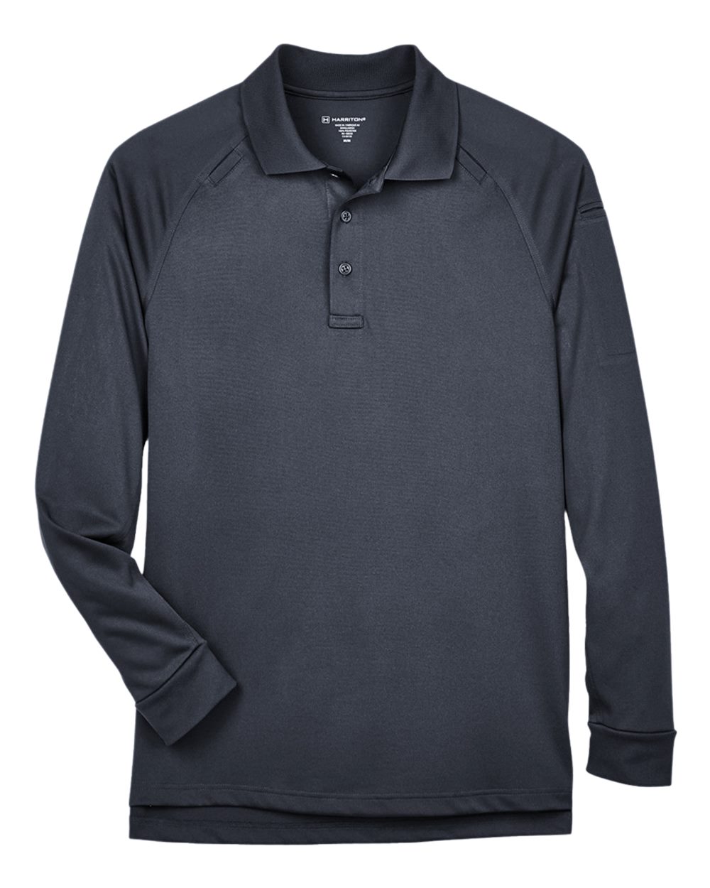Harriton Men's Advantage Snag Protection Plus Long-Sleeve Tactical Polo - Dark Charcoal