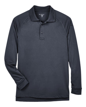 Harriton Men's Advantage Snag Protection Plus Long-Sleeve Tactical Polo - Dark Charcoal