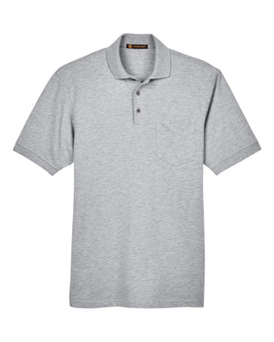Harriton Men's Easy Blend™ Polo with Pocket - Grey Heather