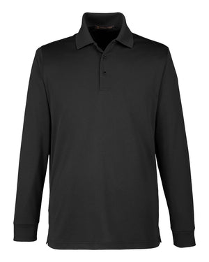 Harriton Men's Advantage Snag Protection Plus IL Long Sleeve Polo - Black