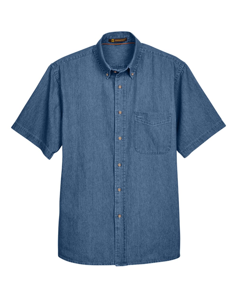 Harriton Men's Short-Sleeve Denim Shirt