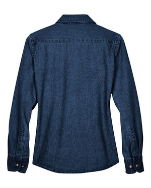 Harriton Ladies' Long-Sleeve Denim Shirt