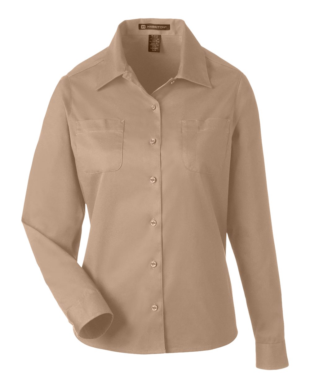 Harriton Ladies' Advantage IL Long-Sleeve Workshirt - Khaki