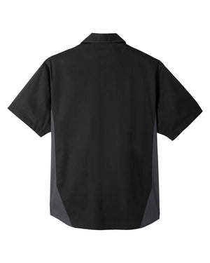 Harriton Men's Flash IL Colorblock Short Sleeve Shirt - Back