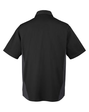 Harriton Men's Flash IL Colorblock Short Sleeve Shirt - Back