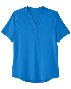 North End Ladies' Jaq Snap-Up Stretch Performance Polo - Light Nautical Blue