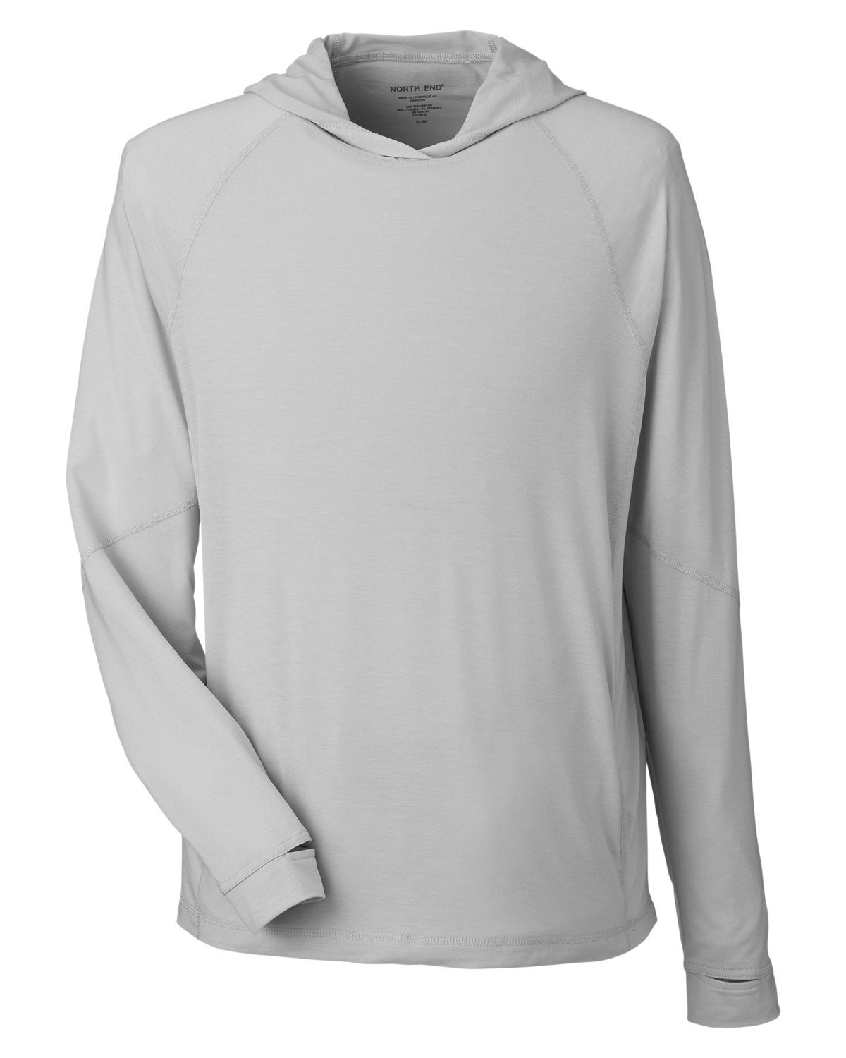 North End Unisex JAQ Stretch Performance Hooded T-Shirt - Platinum