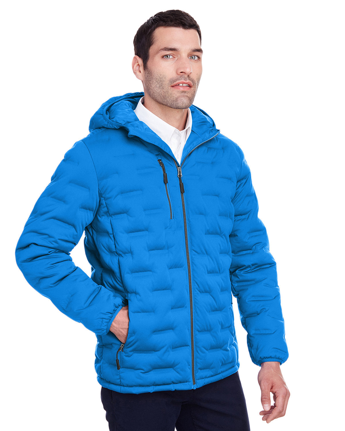 North End Men's Loft Puffer Jacket - Olym Blu/Crbn
