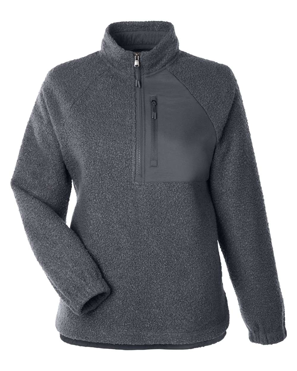 North End Ladies' Aura Sweater Fleece Quarter-Zip - Carbon/ Carbon