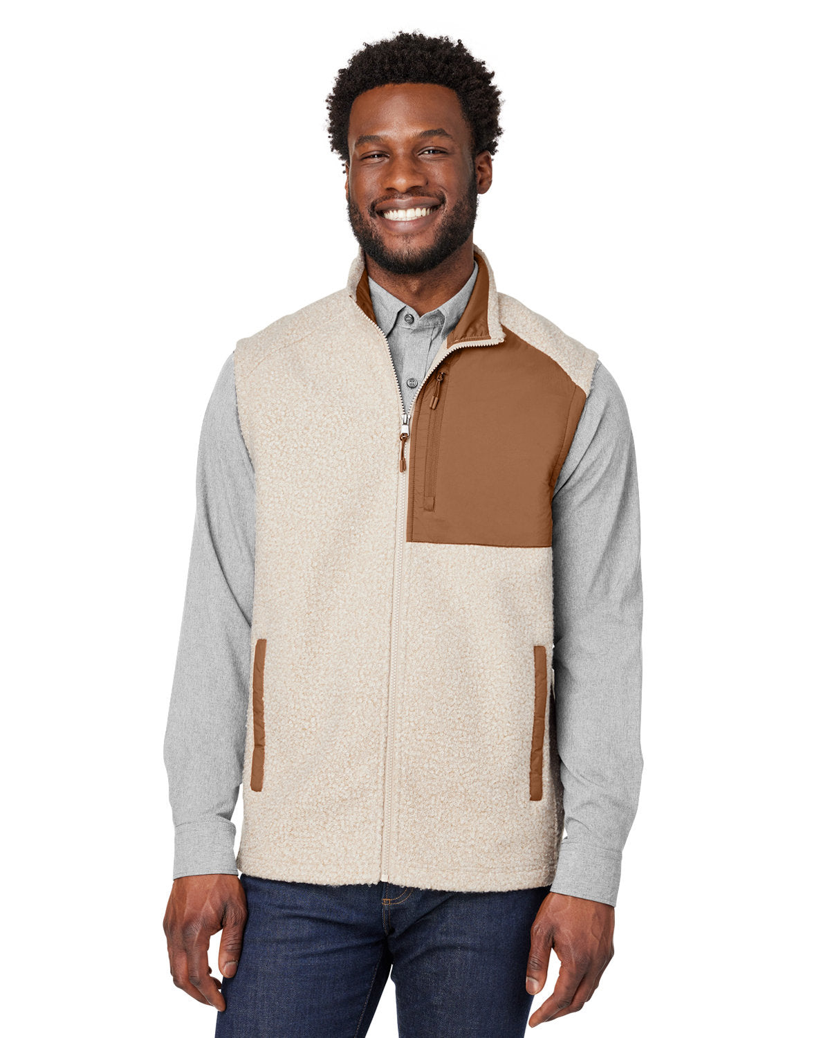 North End Men's Aura Sweater Fleece Vest - Front