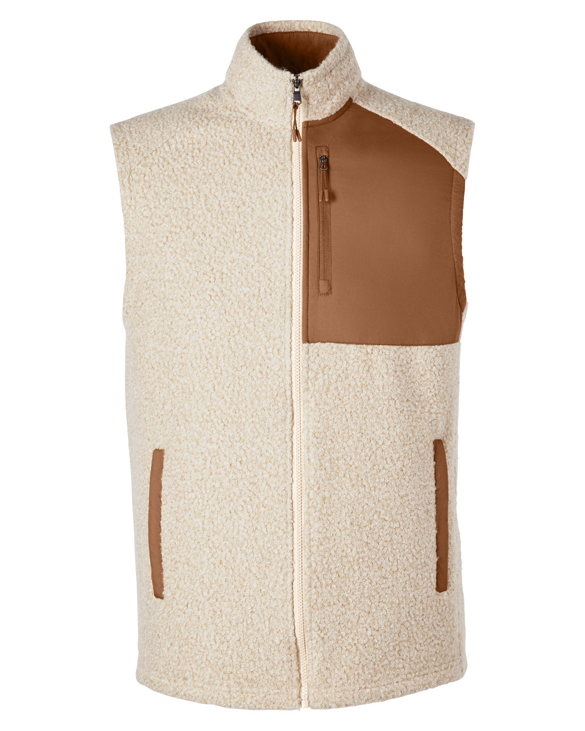 North End Men's Aura Sweater Fleece Vest - Teak