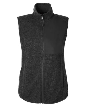 North End Ladies' Aura Sweater Fleece Vest - Black/ Black