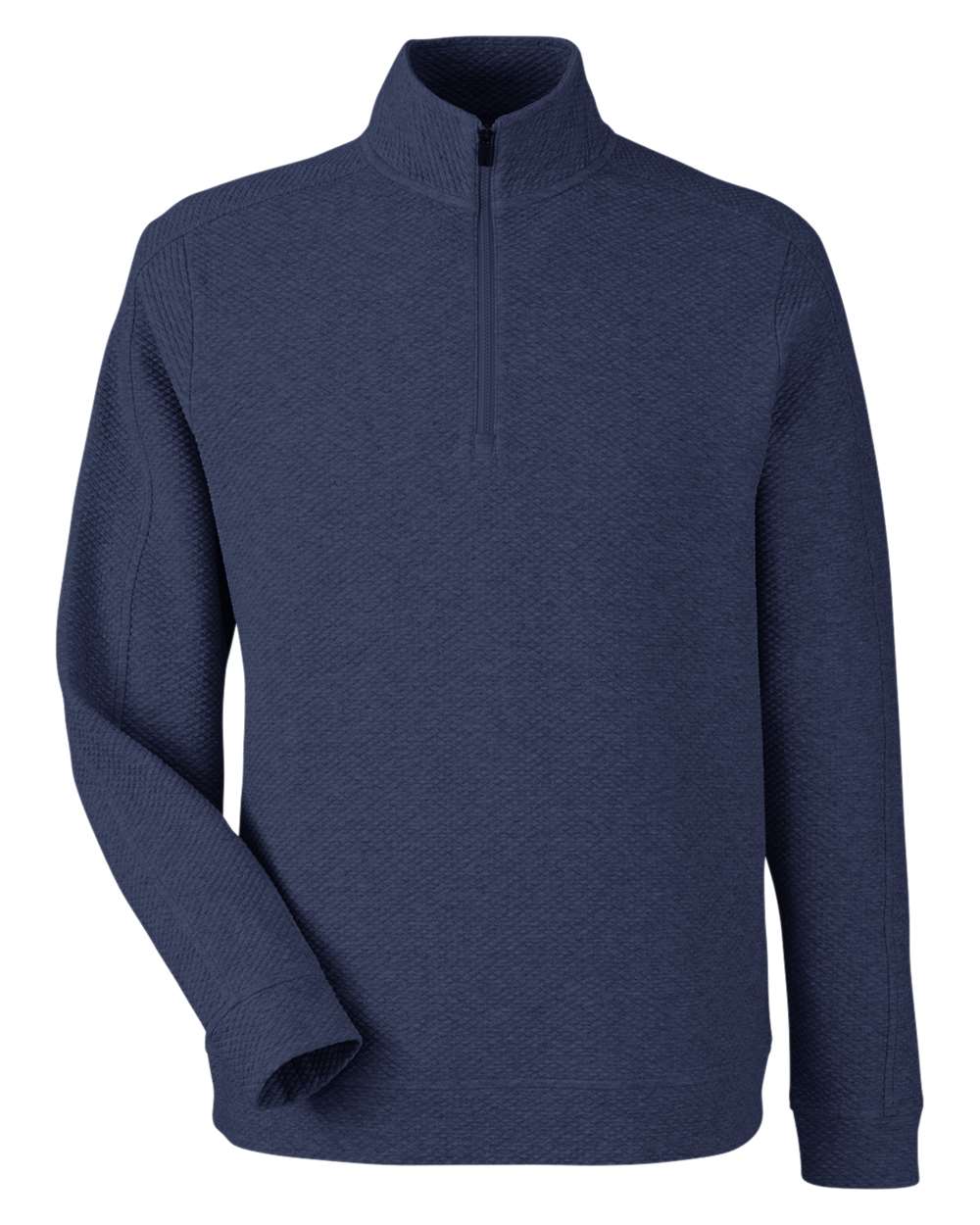 North End Men's Spirit Textured Quarter-Zip - Classic Navy Heather