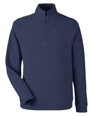 North End Men's Spirit Textured Quarter-Zip - Classic Navy Heather