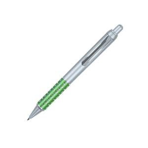 Nitro Plastic Click-Action Promotional Pen - Silver With Green