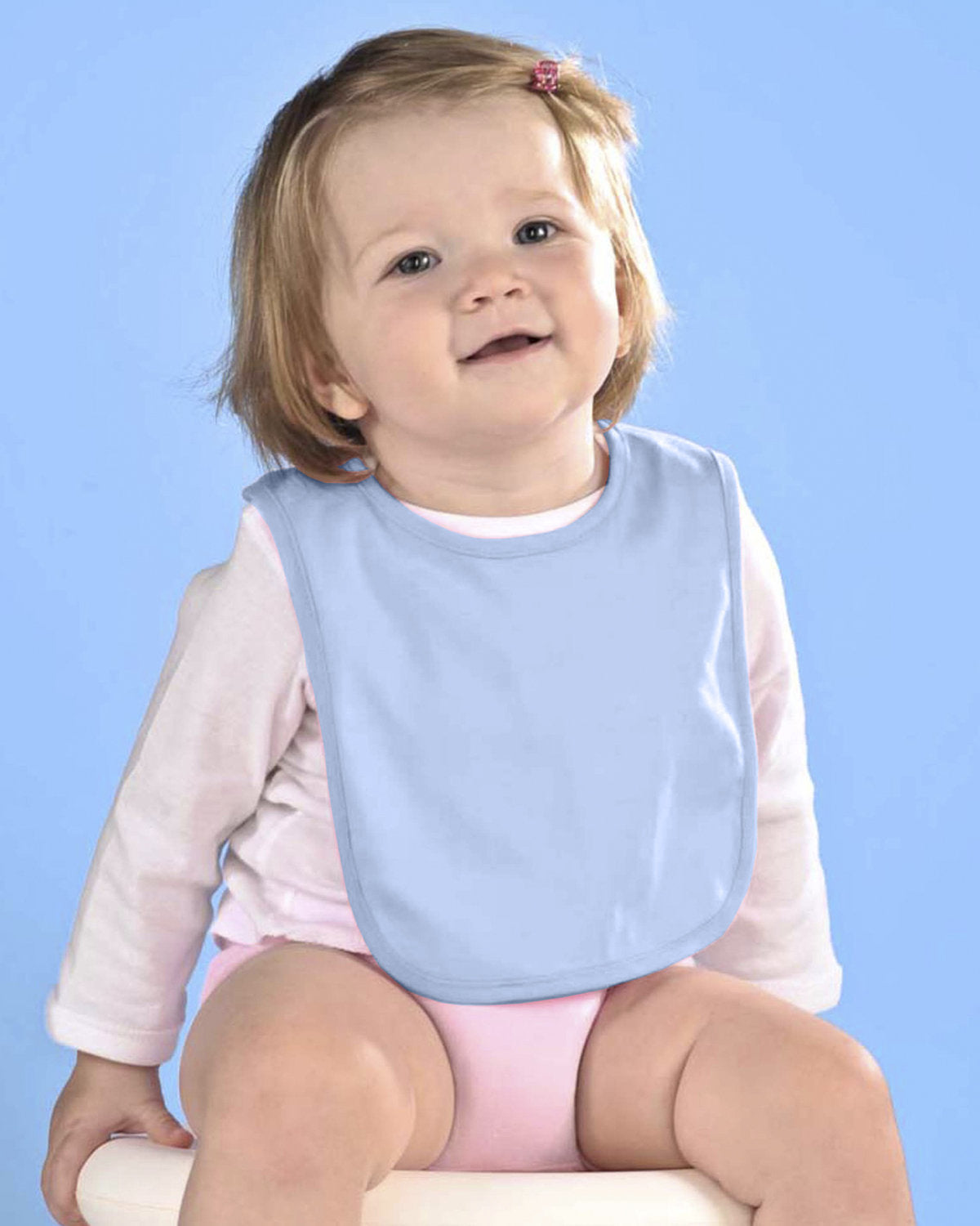 Rabbit Skins Infant Premium Jersey Bib - Light Blue