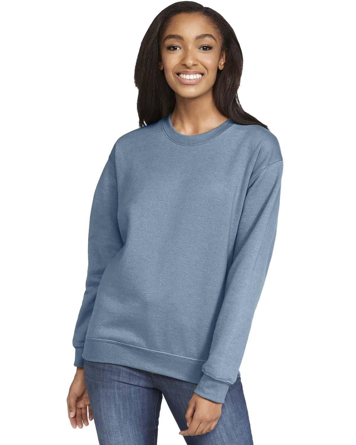 Gildan Adult Softstyle® Fleece Crew Sweatshirt - Stone Blue