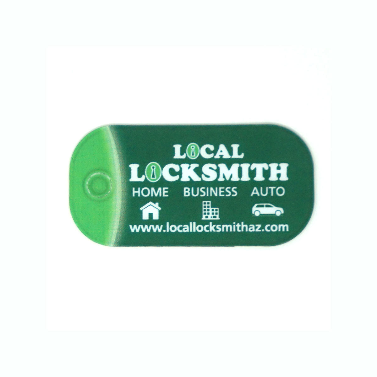 Poly Laminate Key Tag - Medium Rectangle - White