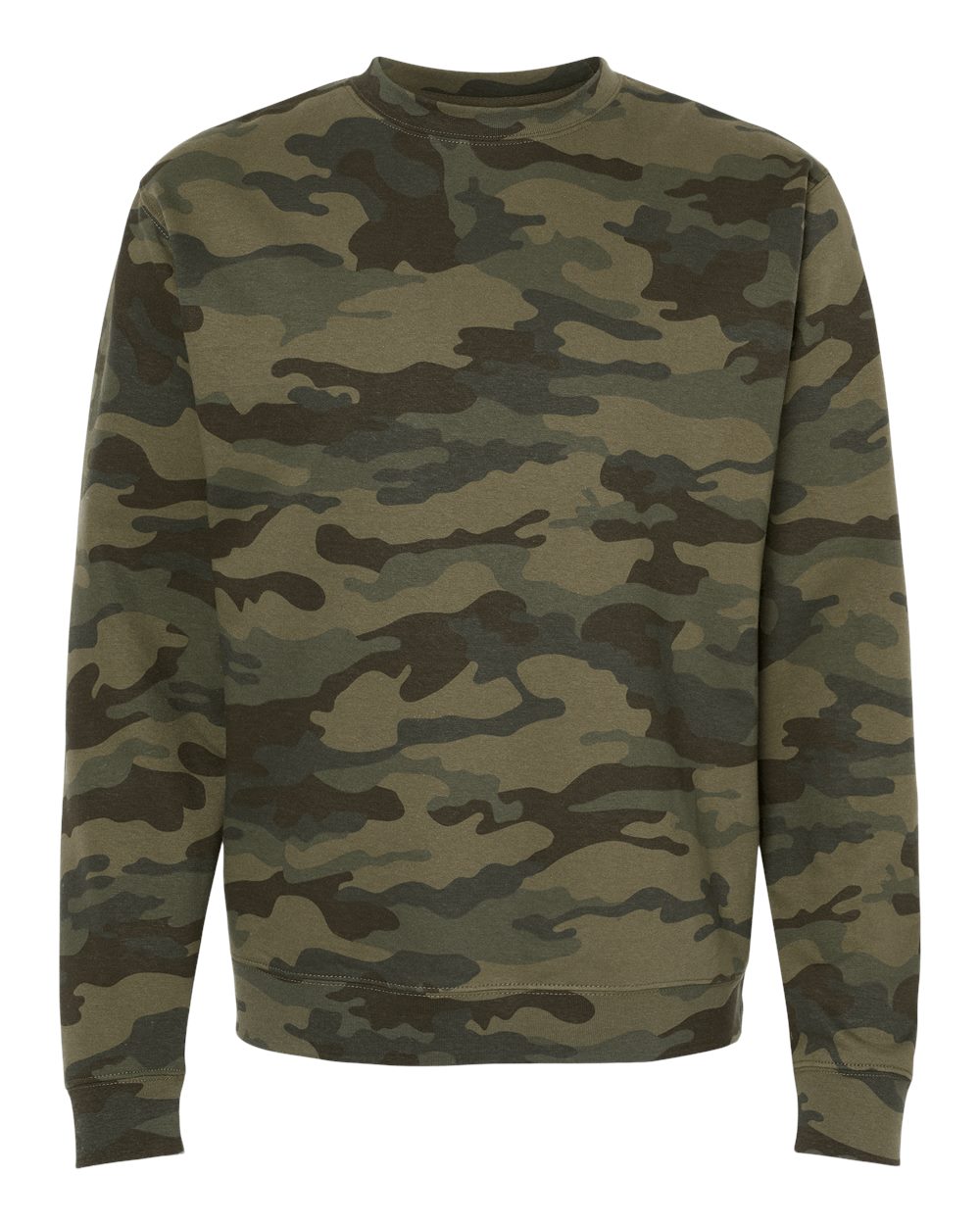 Independent Trading Co. Unisex Midweight Crewneck Sweatshirt - Forest Camo