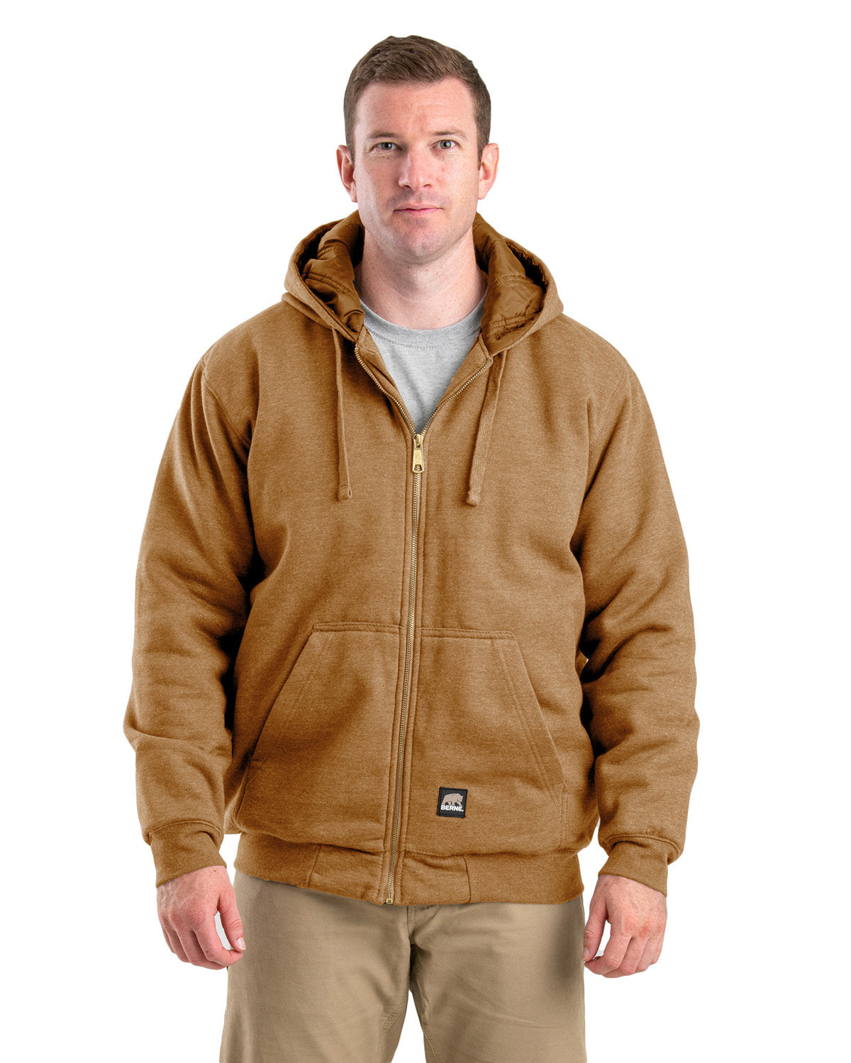 Berne Men's Glacier Full-Zip Hooded Jacket - Brown