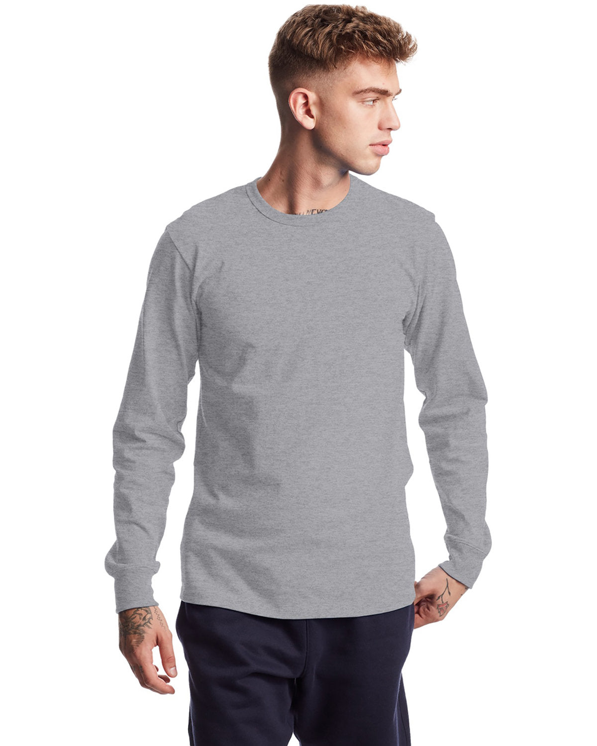 Champion Unisex Heritage Long-Sleeve T-Shirt - Oxford Grey