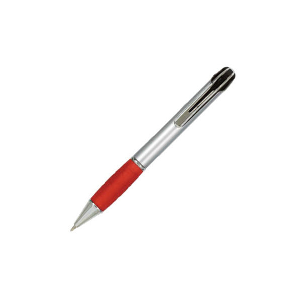 Toronado Plastic Twist-Action Promotional Pen - Silver With Red