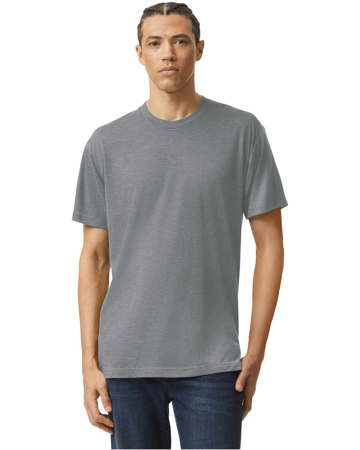 American Apparel Unisex Triblend Short-Sleeve Track T-Shirt - Front