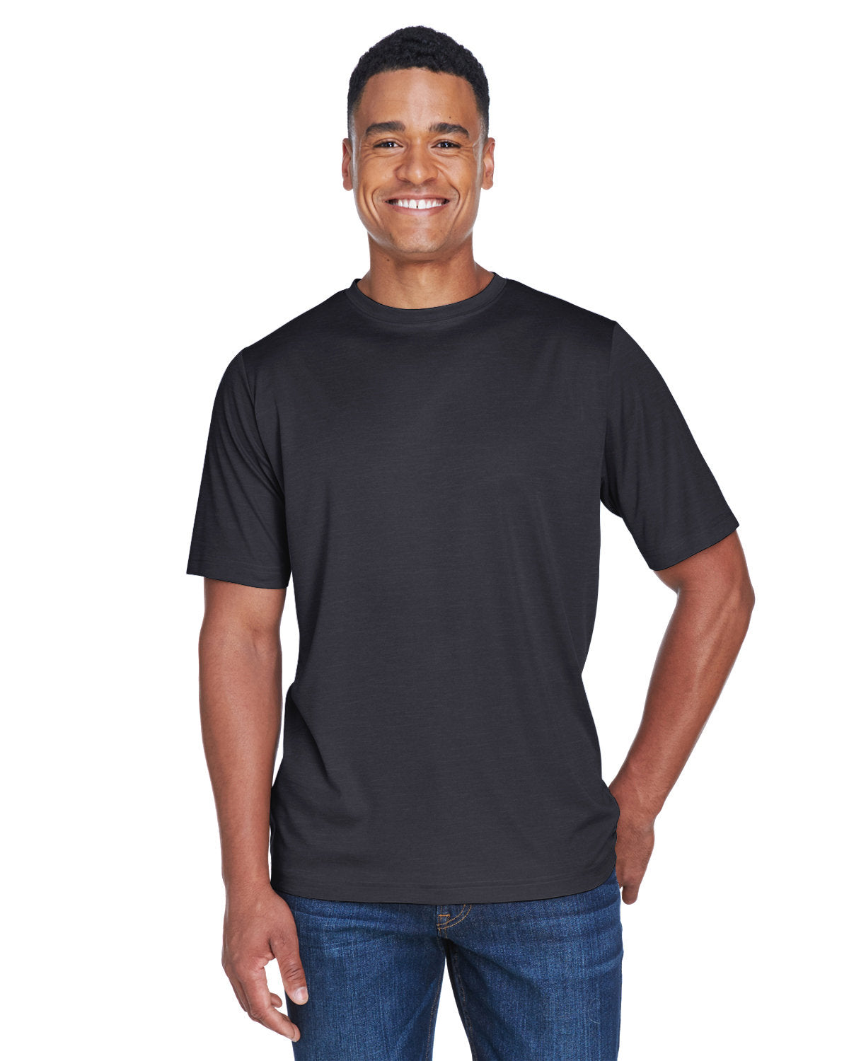 Team 365 Men's Sonic Heather Performance T-Shirt - Black Heather