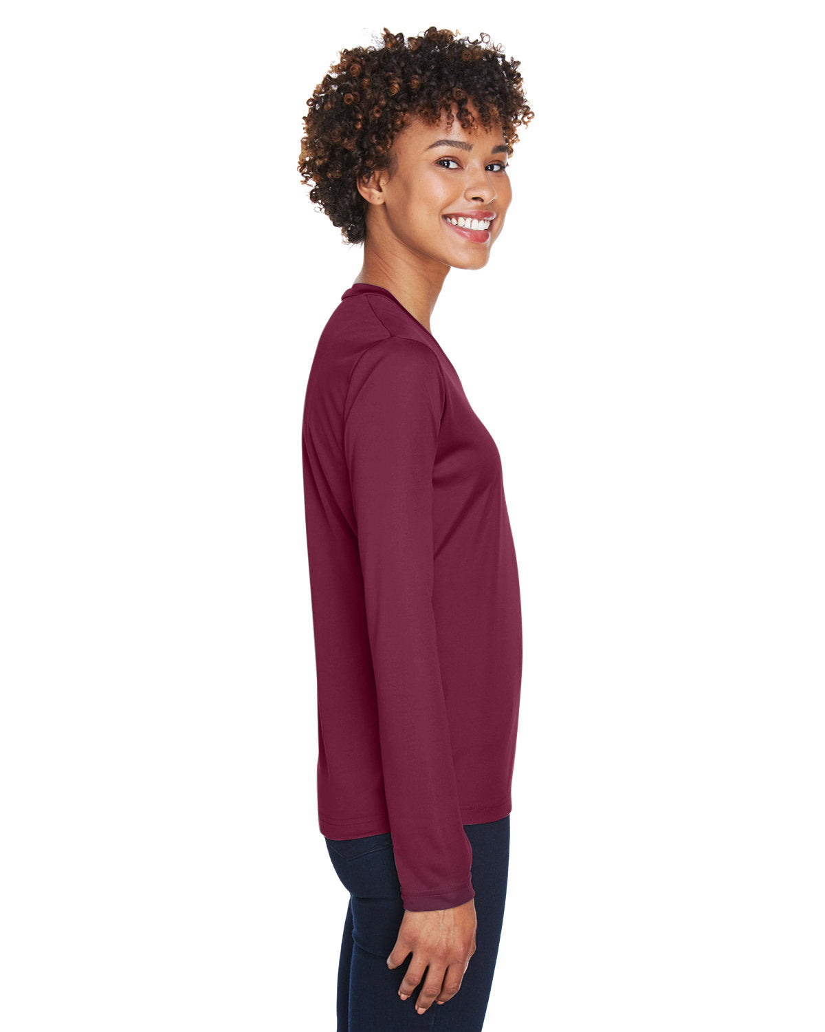 Team 365 Ladies' Zone Performance Long-Sleeve T-Shirt - Side