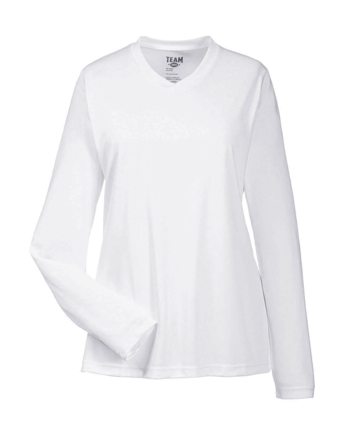 Team 365 Ladies' Zone Performance Long-Sleeve T-Shirt - White