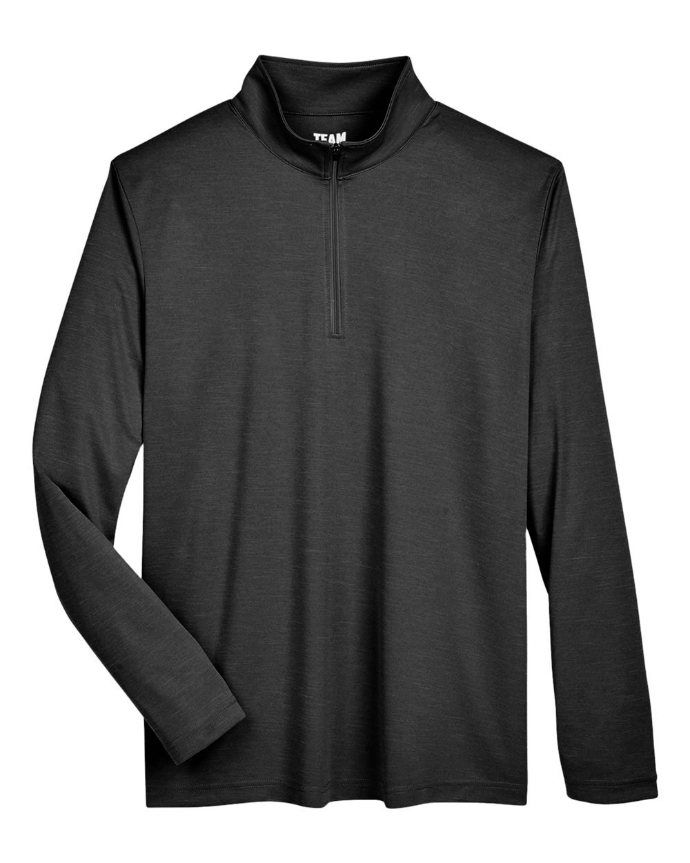 Team 365 Men's Zone Sonic Heather Performance Quarter-Zip - Black Heather