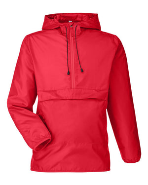 Team 365 Adult Zone Protect Packable Anorak Jacket - Sport Red