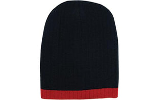 Two Tone Cable Beanie - Custom Embroidered