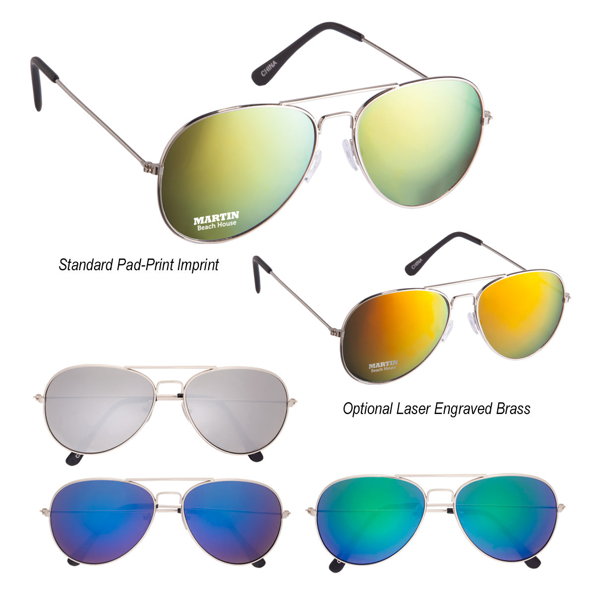 Colour Mirrored Aviator Sunglasses