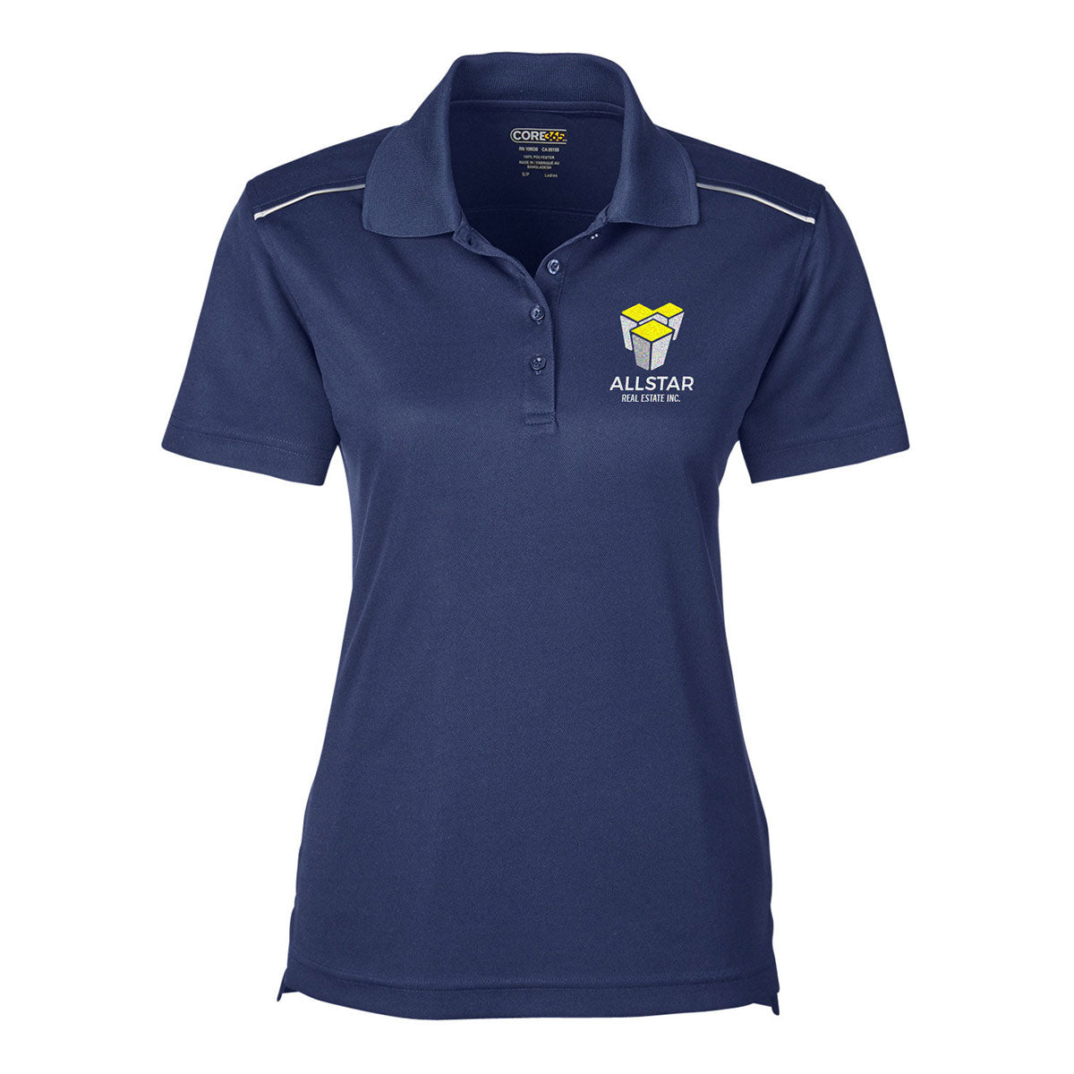 Core365 Origin Performance Pique Polo Reflective Piping - Women's